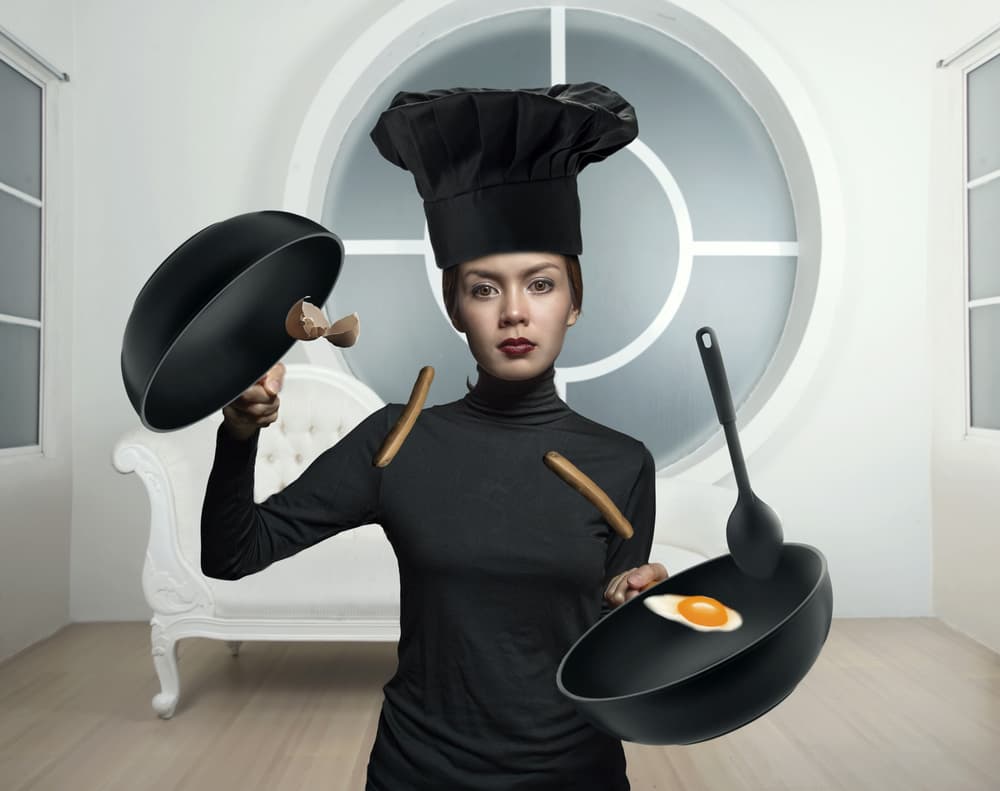 Surreal Cooking Chef by hardibudi — canvas wall art