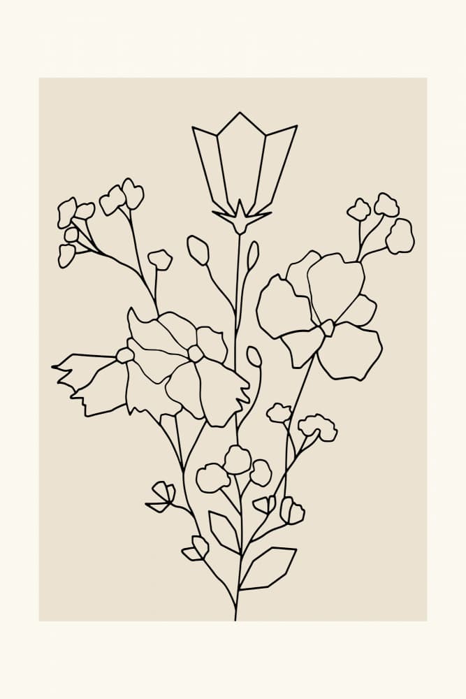 Elegant Floral Lines by cartissi — canvas wall art
