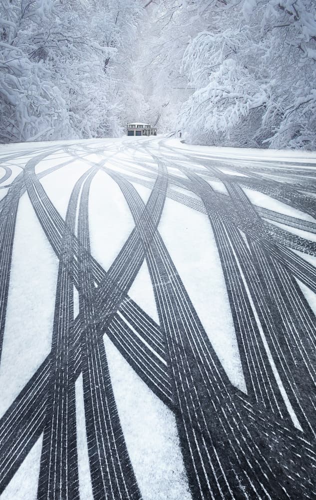 Snowy Winter Tracks by Larry Deng APA — canvas wall art