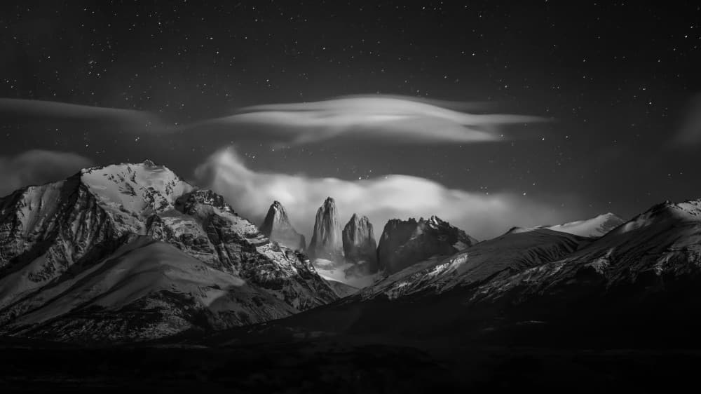 Torres Del Paine Starry Night by Ruiqing P. — canvas wall art