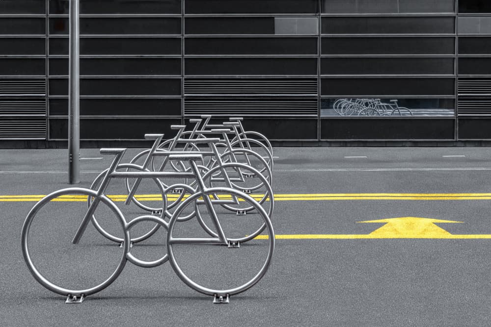Modern Bicycle Racks by Nina Pauli — canvas wall art