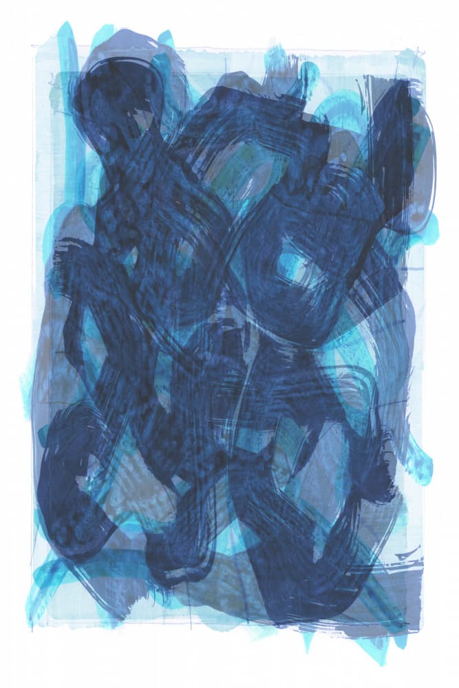 Blue Fluid Abstract by cartissi — canvas wall art