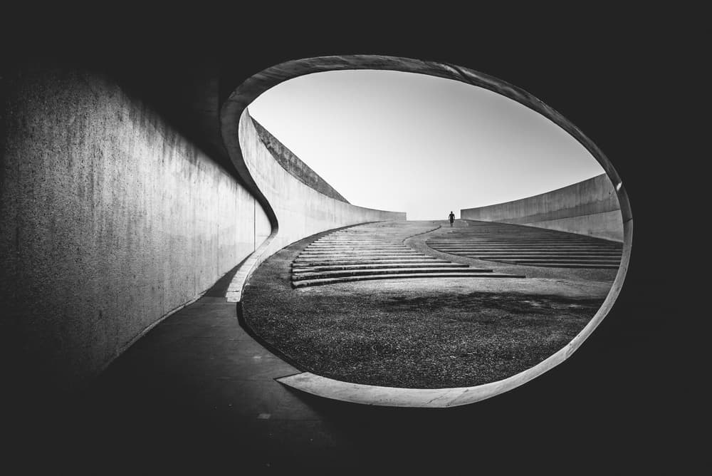 Solitary Architectural Ascent by Christophe Staelens — canvas wall art