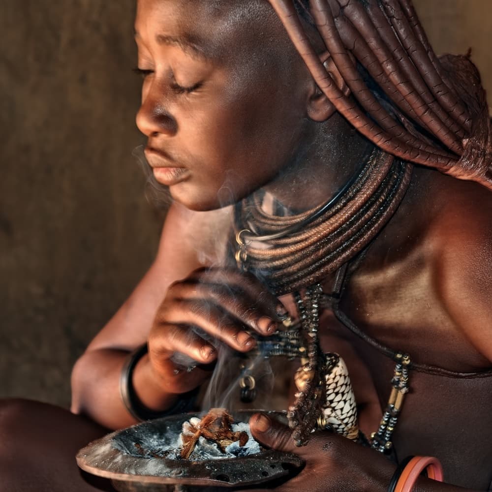 Himba Smoke Ritual by Piet Flour — canvas wall art