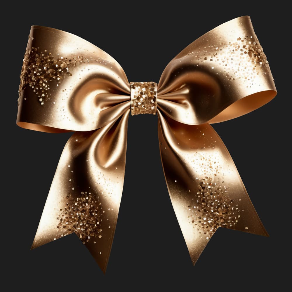 Golden Glitter Bow by Marika Barsrsind β canvas wall art
