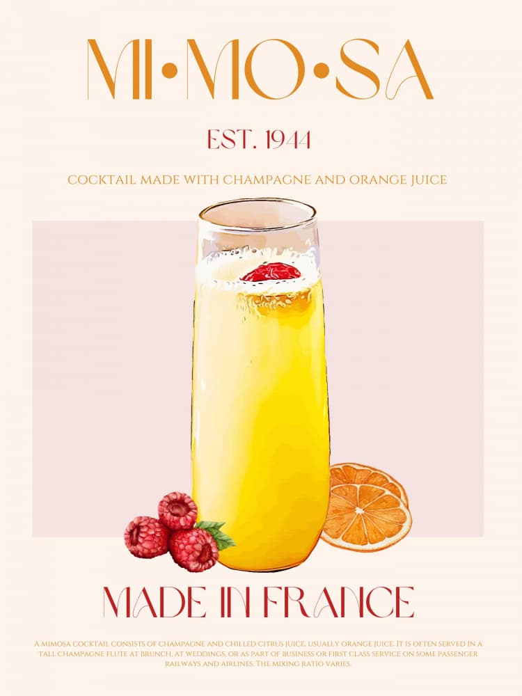 Sparkling Mimosa Cocktail by Nazma Khokhar — canvas wall art
