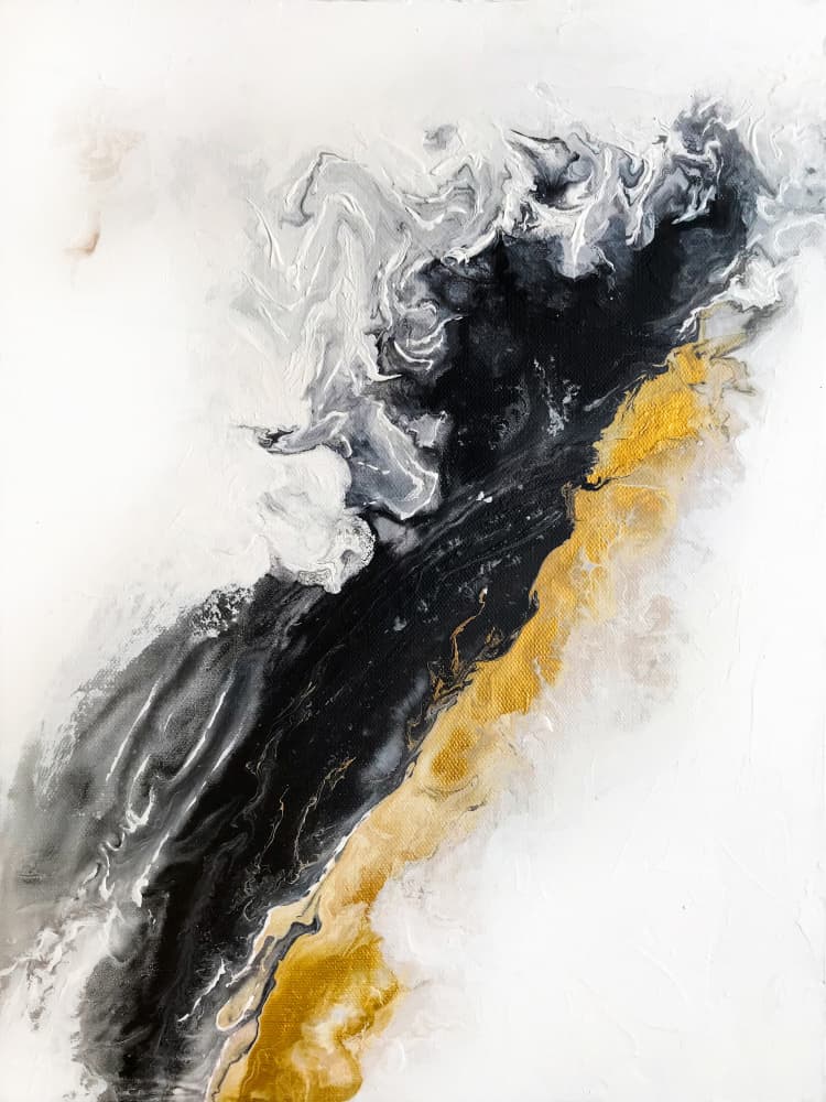Black Gold Flow by Alyson Storms — canvas wall art