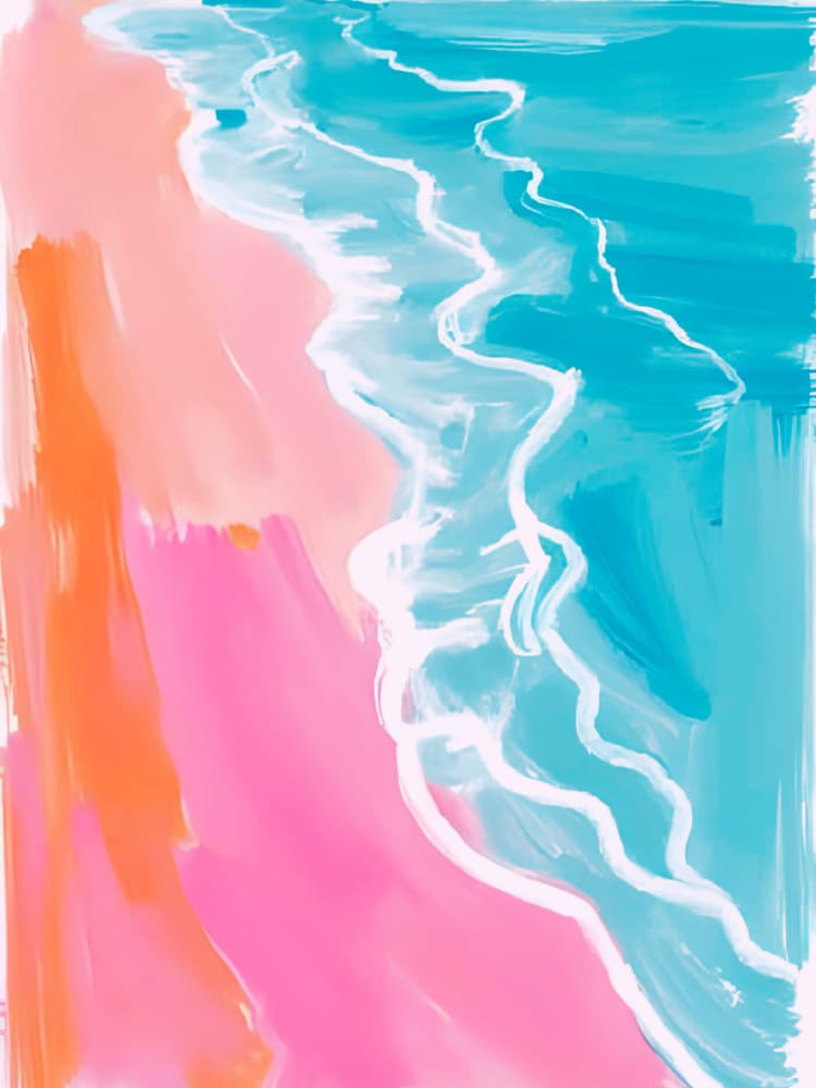 Pink Sand Beach by Ohkimiko — canvas wall art