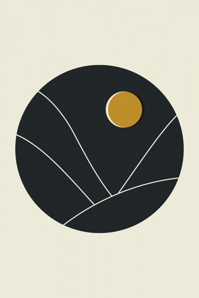 Abstract Mountain Sun by jay stanley — canvas wall art