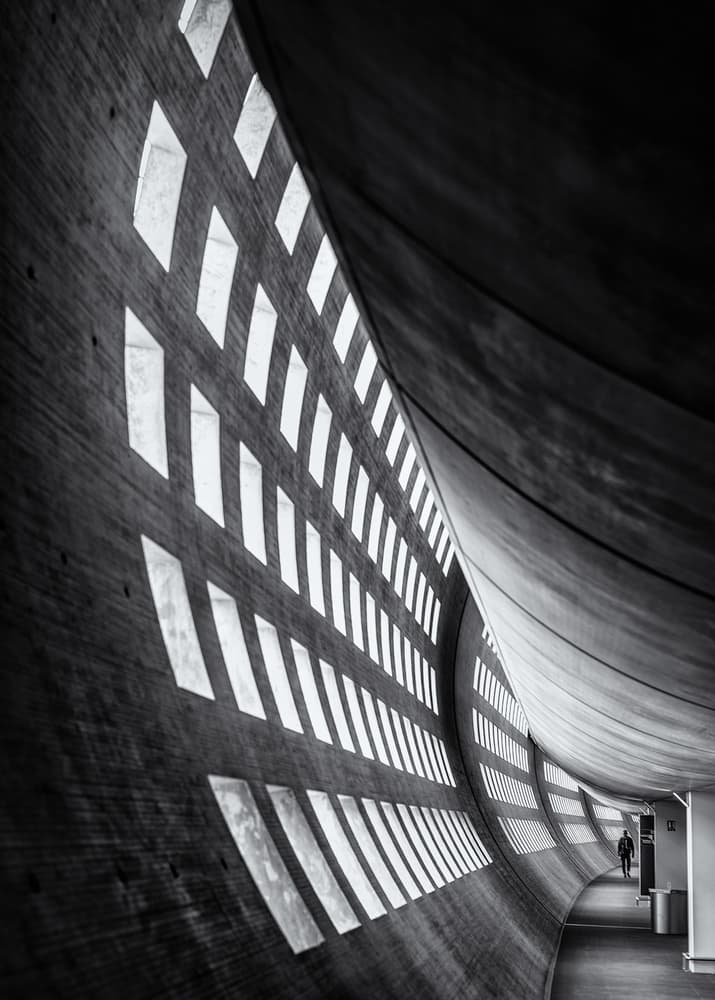 Geometric Light Corridor by Marco Tagliarino — canvas wall art