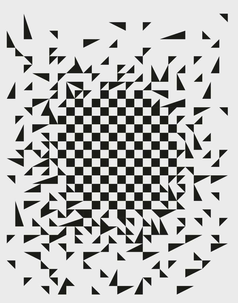 Abstract Checkerboard Fragmentation by Rafa Mateo — canvas wall art