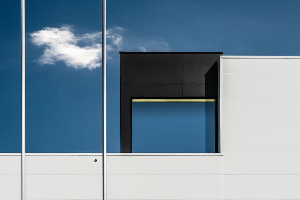 Sky Cloud Building Geometry by Luc Vangindertael (laGrange) — canvas wall art