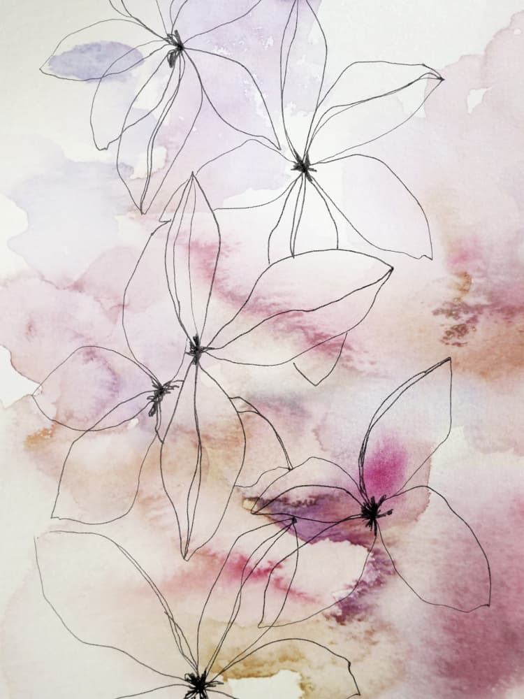 Soft Watercolor Flowers by Gemma Bardot — canvas wall art
