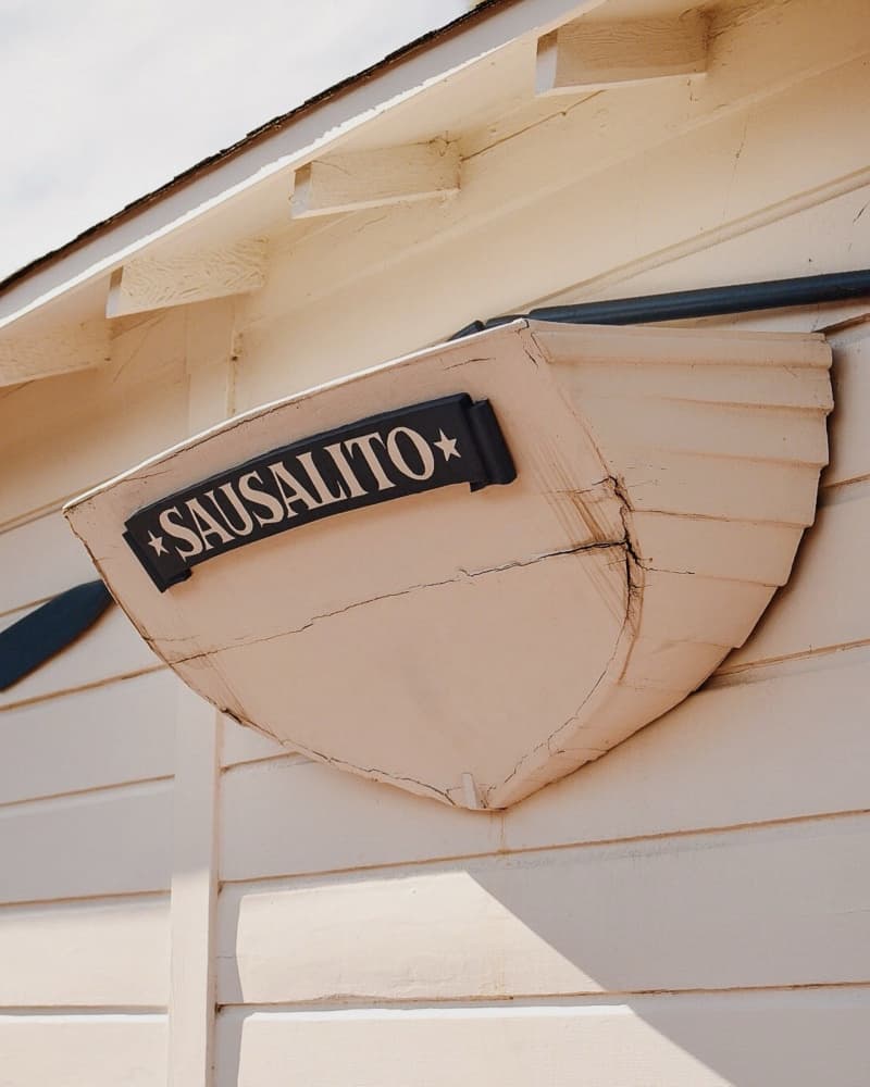 Sausalito Boat Sign by Del Mundo Imagery — canvas wall art