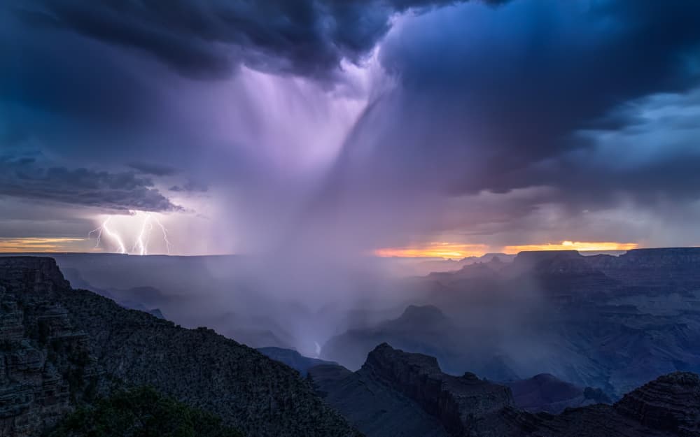 Grand Canyon Lightning Storm by John J. Chen — canvas wall art