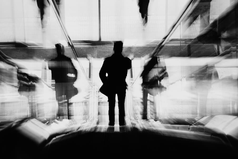 Blurred City Silhouette by Bogdan Bouşcă — canvas wall art