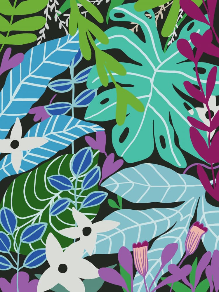 Lush Tropical Pattern by Little Dean — canvas wall art