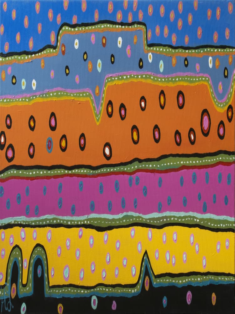Vibrant Layered Landscape by Helen Joynson — canvas wall art