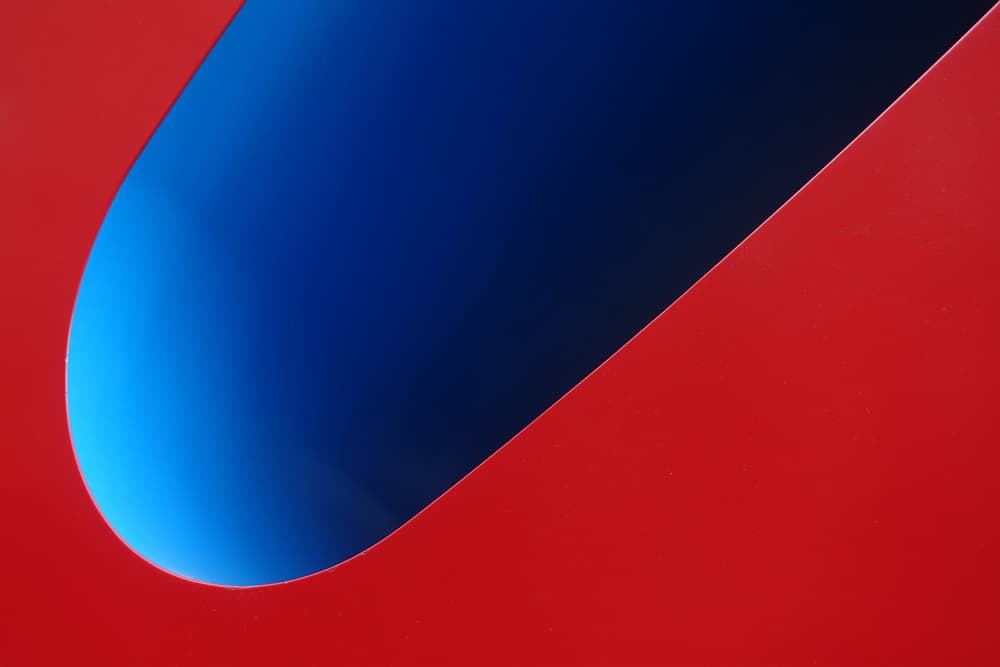 Vibrant Red Blue Lines by Hans-Wolfgang Hawerkamp — canvas wall art