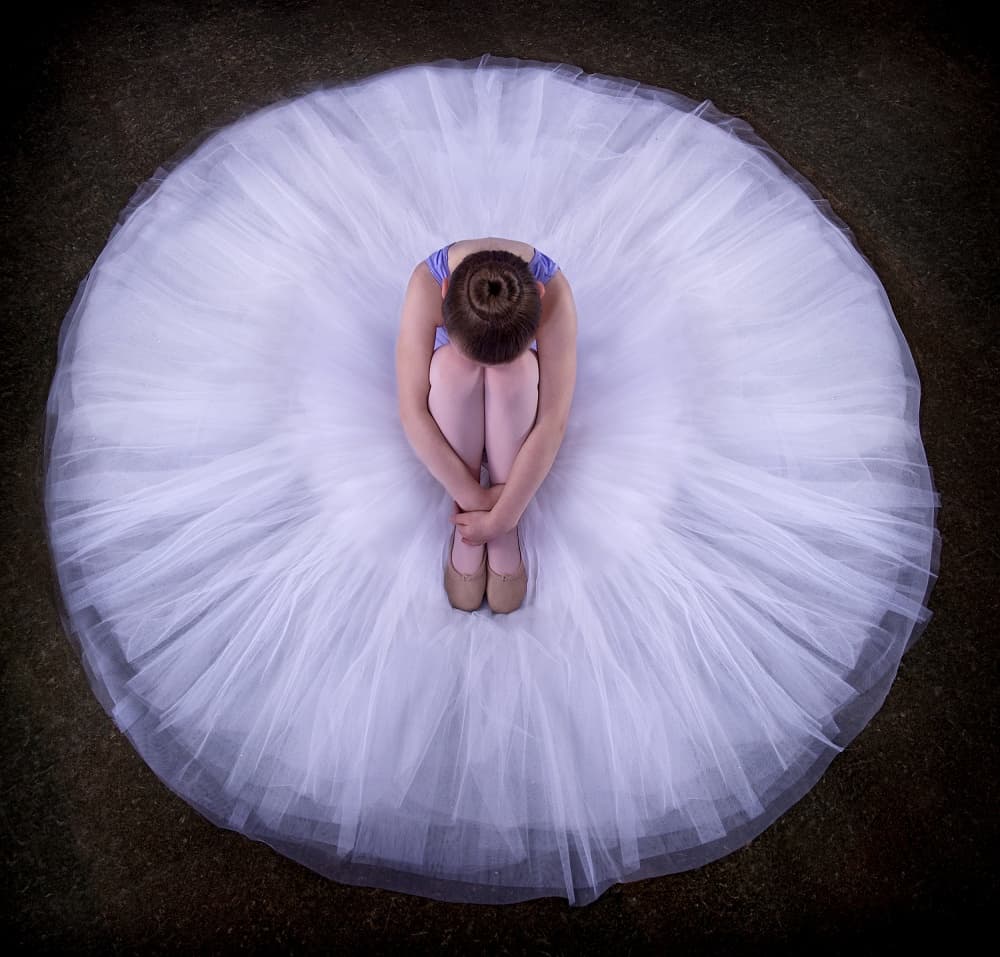White Tutu Ballerina by Pauline Pentony MA ARPS DPAGB — canvas wall art