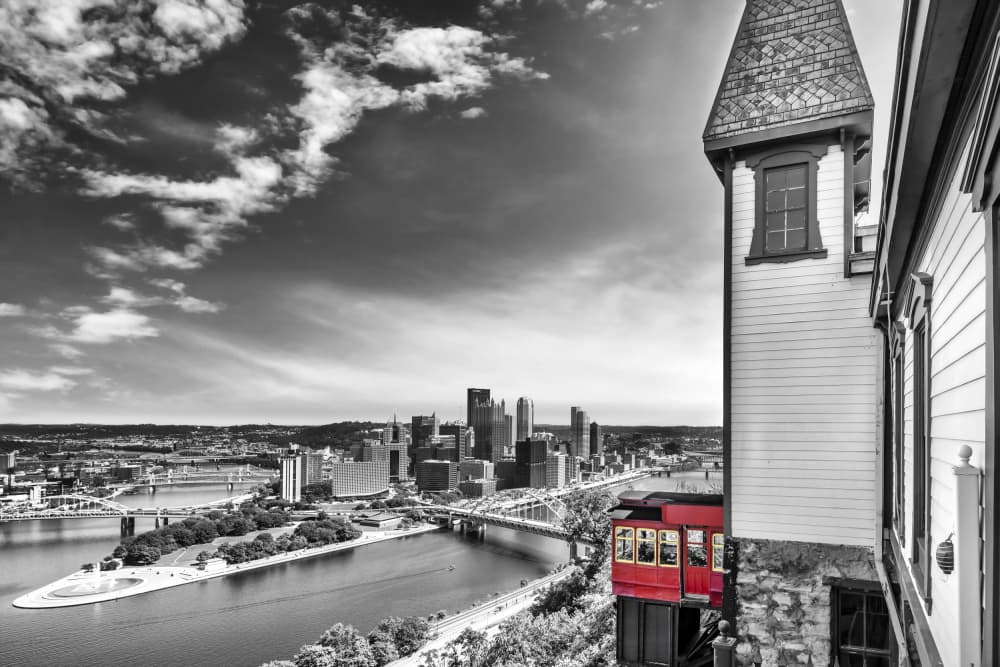 Scenic Funicular Cityscape by Melanie Viola — canvas wall art