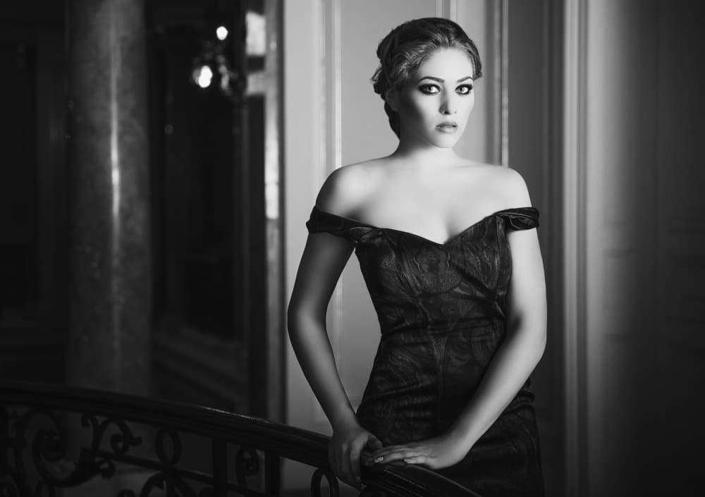 Elegant Woman Portrait by Alexandra Fira — canvas wall art