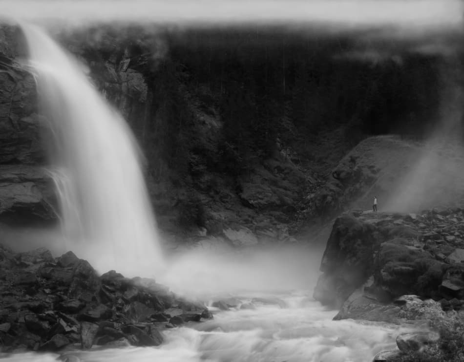 Dramatic Waterfall Serenity by Peter Svoboda MQEP — canvas wall art