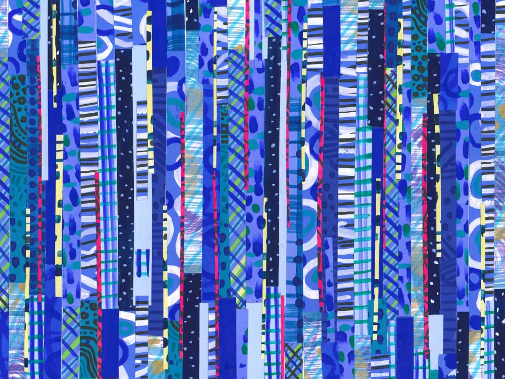Blue Patterned Stripes by Isabelle Brent — canvas wall art