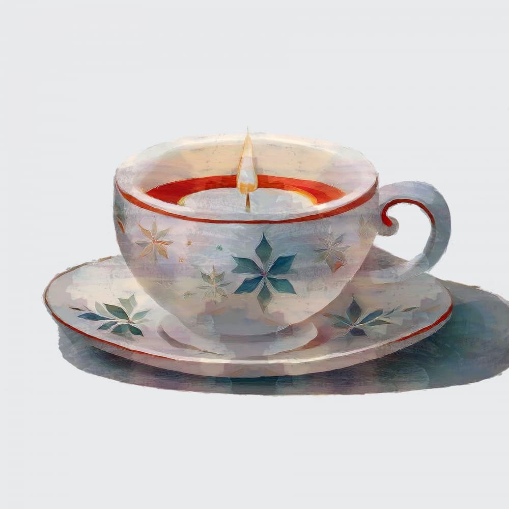 Winter Teacup Candle by casa cartissi — canvas wall art