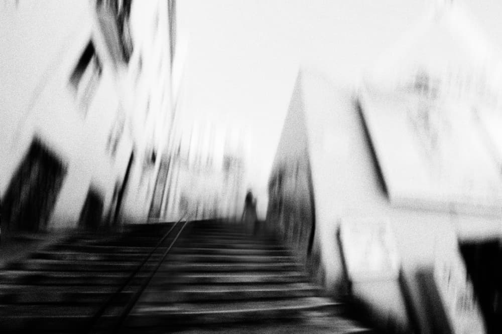 Blurred City Stairs by Eric Drigny — canvas wall art