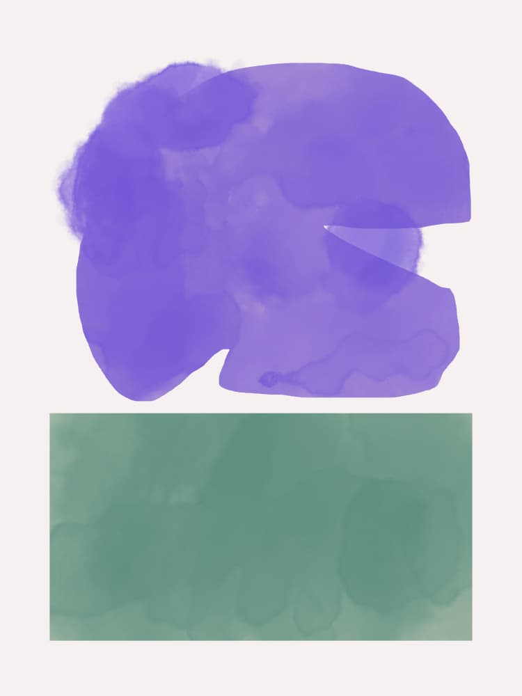 Abstract Lavender Green by Little Dean — canvas wall art