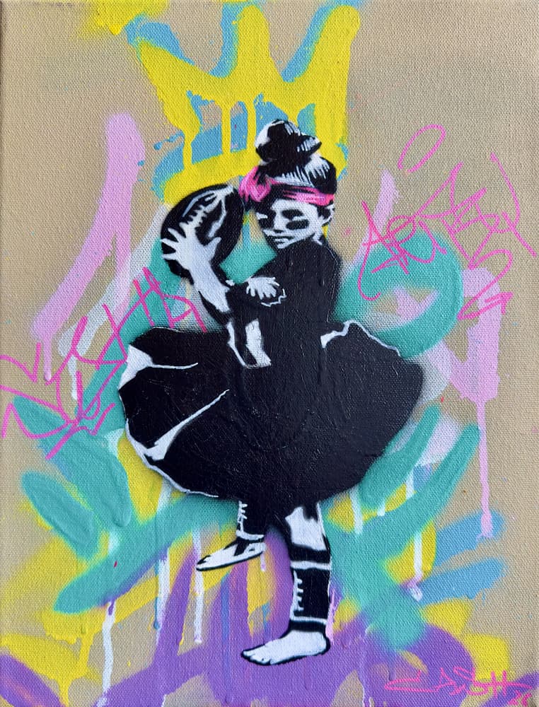 Sporty Graffiti Girl by Suzan Habib — canvas wall art