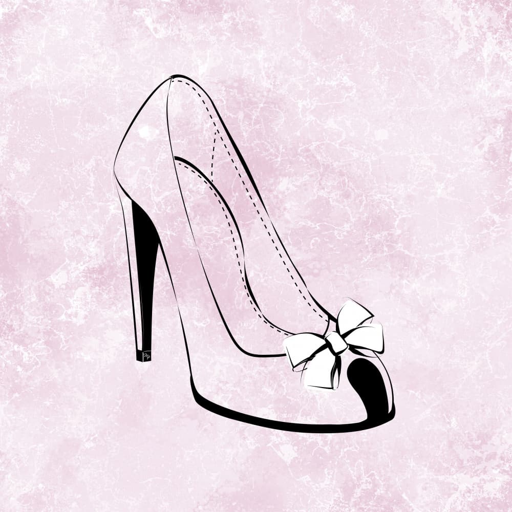 Pink Bow High Heel by Martina — canvas wall art