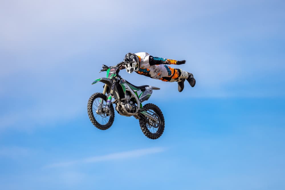 Motocross Superman Stunt by Azim Khan Ronnie — canvas wall art