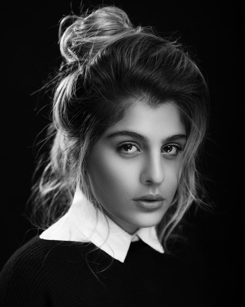 Intense Black and White Portrait by Amin Hamidnezhad — canvas wall art