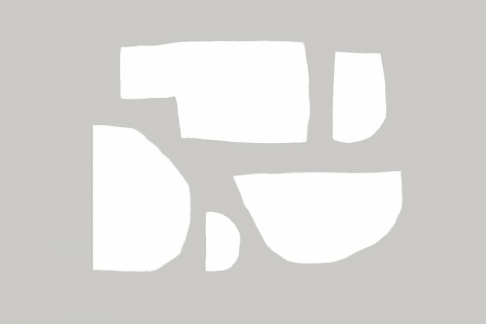 Minimalistic White Shapes by uplusmestudio — canvas wall art