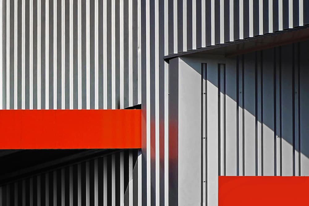 Orange Beam Modern Facade by Henk van Maastricht — canvas wall art
