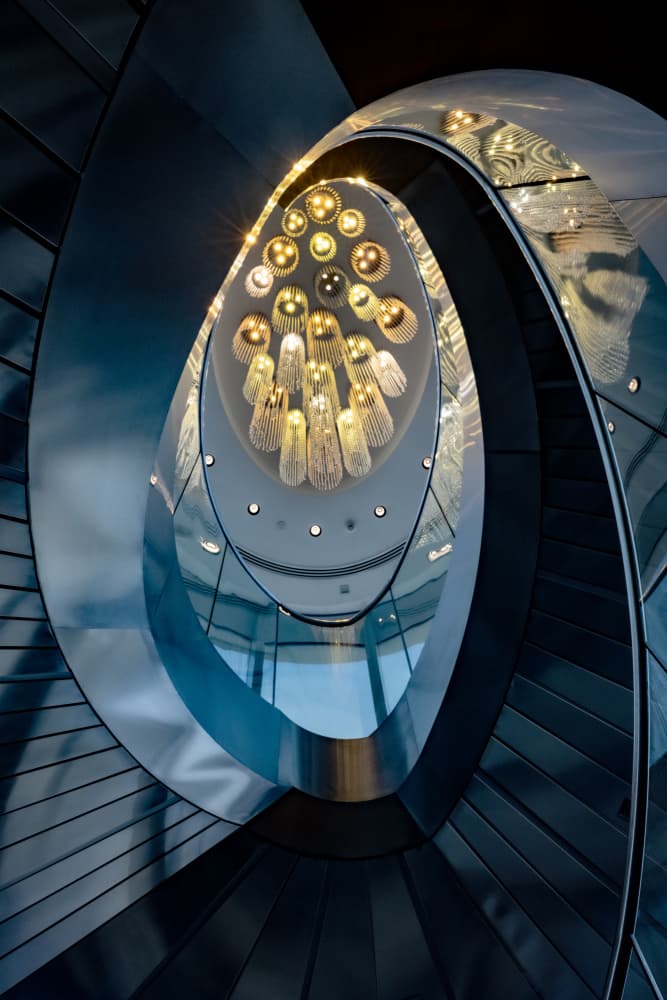 Modern Chandelier Spiral by Linda Wride — canvas wall art