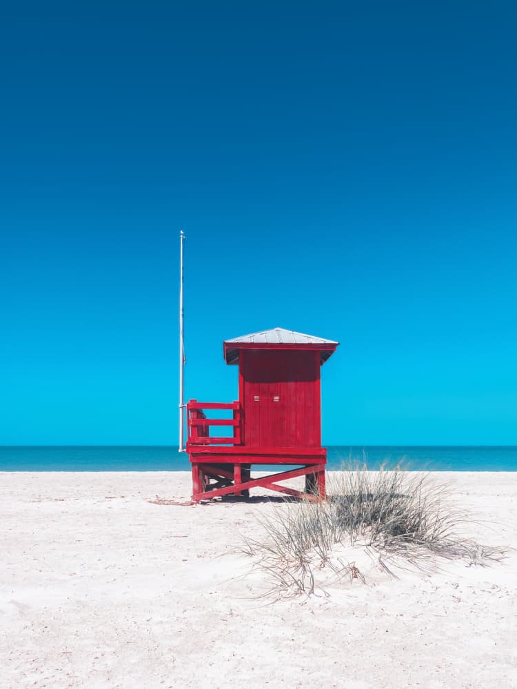 Vibrant Beach Lifeguard Hut by Stephanie Klatt — canvas wall art