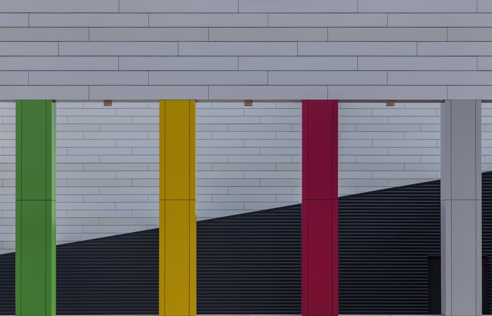Colorful Modern Architecture by Theo Luycx — canvas wall art