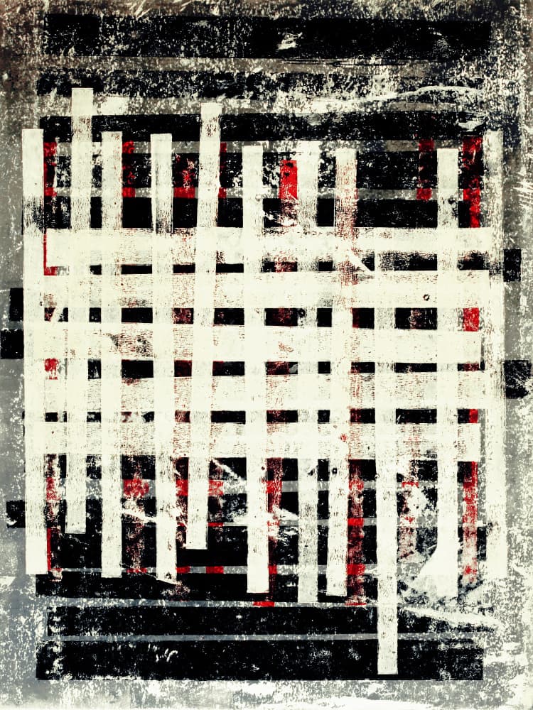 Red Grid Abstract by Petr Strnad — canvas wall art