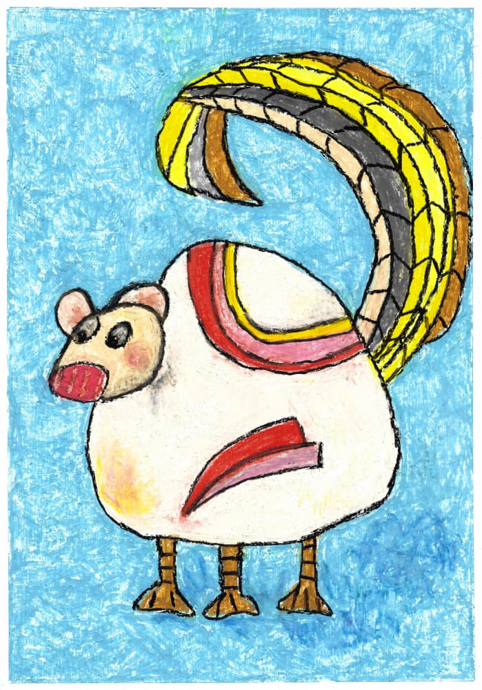 Whimsical Crayon Creature by Annick — canvas wall art