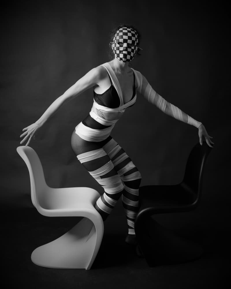 Striped Figure Modern Chairs by Yoram GIL — canvas wall art