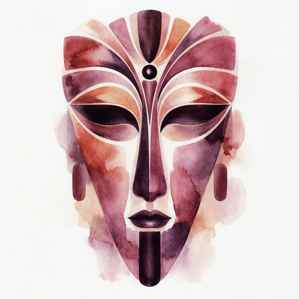 Spiritual Watercolor Mask by Natalie Bruns — canvas wall art