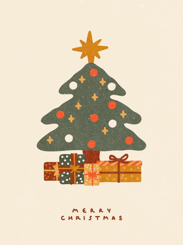 Christmas tree with gifts by NKTN — canvas wall art