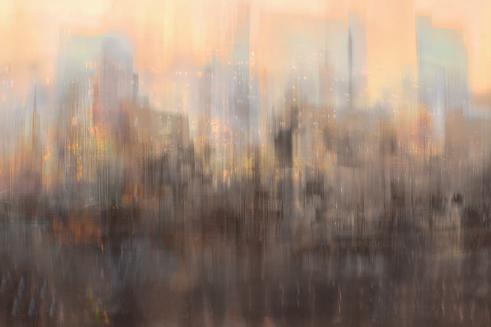 Abstract Cityscape Sunset by Christina Sillen — canvas wall art