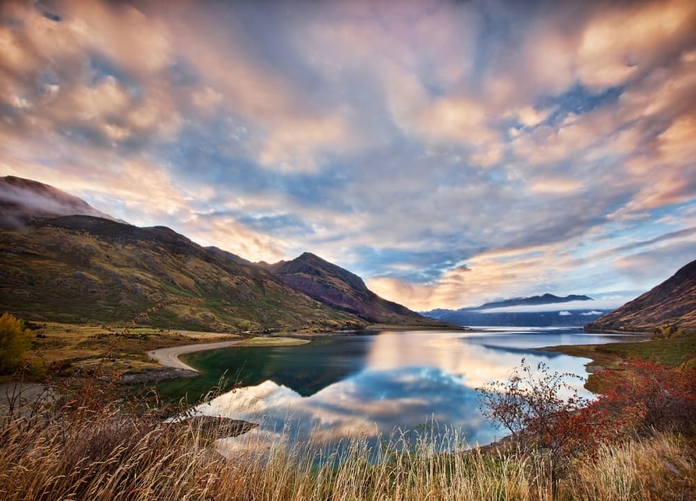 Serene Mountain Lake Reflection by Yan Zhang — canvas wall art