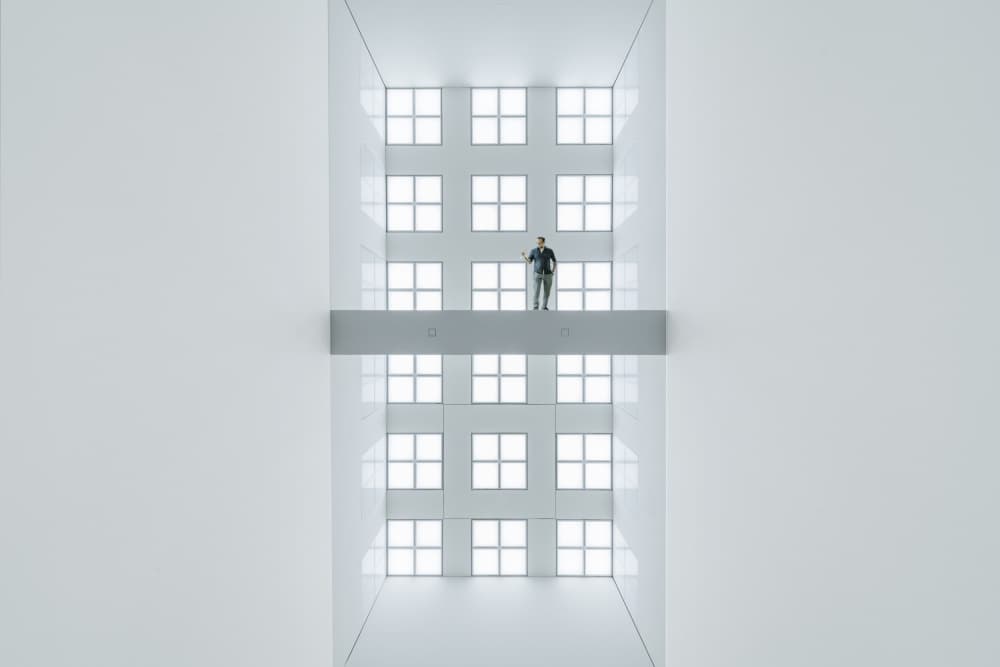 Man In Modern Architecture by fotomarion — canvas wall art