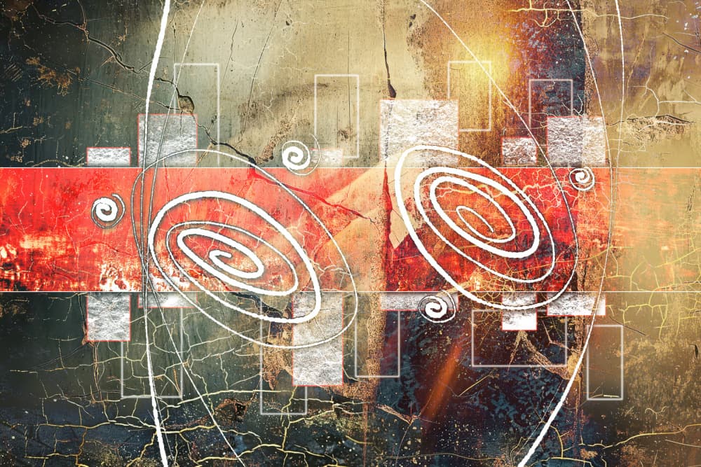 Vibrant Abstract Red Grunge by Rafal Kulik — canvas wall art