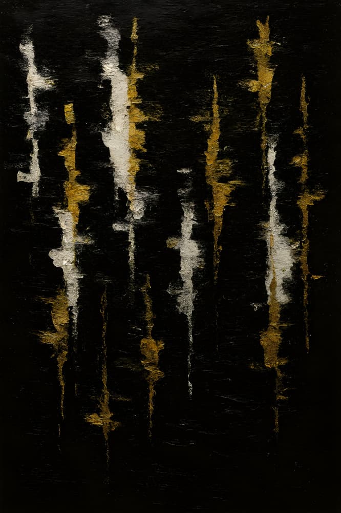 Gold Silver Abstract Texture by HUGO — canvas wall art